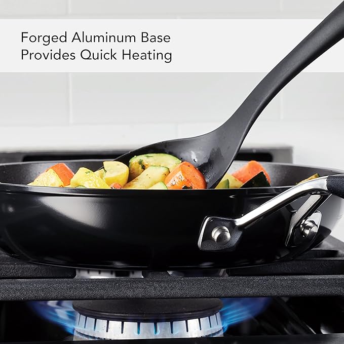 KitchenAid 84802 Hard Anodized Nonstick Frying Pan/Skillet, 12.25 Inch - Onyx Black