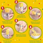Newness Corn Peeler & Stripper for Corn on the Cob, Safe Blade Hidden Inside, Oversized No-Mess Cup, Serrated Blade for Easy Kernel Removal – Prep Corn in Seconds
