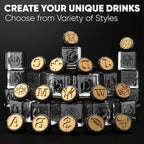 Berlinzo Ice Stamp Ring Bull for Cube & Sphere - Custom Ice Cubes for Whiskey, Mojito Cocktails - Halloween Party Gift - Bull Shaped Brass Ice Stamp w/ 3mm Depth - Black
