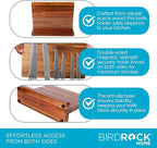 BIRDROCK HOME Wooden Magnetic Knife Block | Acacia Wood Knife Storage | Double-Sided Strong Magnetic Knife Holder | Knife Organizer for Kitchen & Space-Saving Design | No Knives Included | 12.8"Lx10"H