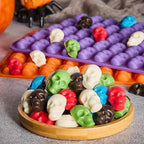 JOERSH Halloween Chocolate Silicone Molds, 2PCS Skull Shaped Candy Mold Non Stick for Chocolate, Fondant, Gummy, Jello, Ice Cubes, Dessert Cake Decorating