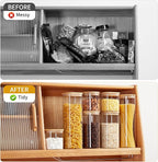 Glass Food Storage Jars with Lids[Set of 3], Perfect for Pasta, Cookies, Nuts, Coffee, Cereal, Flour, and More, Organize Your Kitchen and Pantry with these BPA-Free Glass Canisters