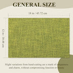 KXN Placemats Set of 4, Dual-Layer Thickened Faux Linen Table Mats, Heat Resistant & Wrinkle-Free, Machine Washable Cloth Place Mats for Kitchen Dining Indoor Outdoor (Green)