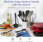 GIR: Get It Right 10-Piece Cooking Utensils Set - Black Silicone - Spatula Set, Silicone Spatulas & Kitchen Spoons - Heat-Resistant up to 425°F - Nonstick Cookware-Friendly - Dishwasher-Friendly
