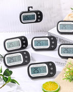Frienda 8 Pack Black Digital Fridge Thermometer Waterproof Refrigerator and Freezer Room Max/min Record Function LCD Screen Refrigerator Thermometer with Hook and Magnetic Back for Home