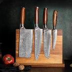YARENH Knife Set with Magnetic Block 5 Piece, Professional Kitchen Knife Set, 73 Layers Damascus High Carbon Stainless Steel, Natural Sandalwood Handle, Sharp Chef Knife