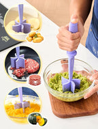 Premium Heat Resistant Masher and Smasher for Hamburger, Ground Turkey and More, Nylon Tool and Meat Fork, Mix Chopper