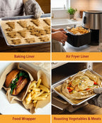 200 Pcs Parchment Paper Baking Sheets, 9x13 Inch Non-Stick Pre Cut Baking Parchment Sheets for Oven & Air Fryer, Ideal for Bread, Cookies & Cakes (Unbleached)