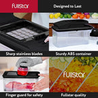 Fullstar All-in-1 Vegetable Chopper and Mandoline Slicer for Kitchen - Cheese Grater, French Fry Cutter, Cheese Slicer - Bonus Handheld Spiralizer Included (4 in 1, Black)