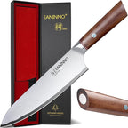 Chef Knife 8 inch Sharp Kitchen Knife, Japanese High Carbon Stainless Steel Cutting Chefs Knife Professional for Meat Vegetable with Bubinga Wood Handle