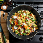 HexClad Hybrid Nonstick 14-Inch Wok with Stainless Steel Lid, Stay-Cool Handles, Dishwasher-Friendly, Oven-Safe Up to 900°F, Induction Ready, Compatible with All Cooktops