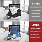 SUOCO Travel Vacuum Bags for Luggage with Portable Electric Pump, 8 Medium Packing Seal Bags for Clothing Suitcase Backpack, Space Saver Compression Clothes Storage Bags