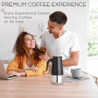 Mixpresso Black 9 Cup Greca Stovetop Espresso Pot 450ml/15oz, Moka Pot with Coffee Percolator Design, Stainless Steel Stove Top Coffee Maker for Camping or Home Use,Italian Stovetop Espresso Maker
