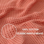 Homaxy 100% Cotton Waffle Weave Kitchen Dish Towels, Ultra Soft Absorbent Quick Drying Cleaning Towel, 13 x 28 Inches, 12-Pack, Coral
