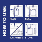 Hefty Shrink-Pak Vacuum Storage Bags - Space Saver for Under Bed Storage, Clothing and Comforters, 3X More Storage Space - 3 Large Hanging Bags
