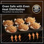 Wrenbury Jumbo Muffin Pan 6 Cup - Nonstick XL Deep Muffin Pan for Baking 3.75" Cup - Big Cup Tin - Oversized Extra Large Cupcake Mold - Dishwasher Safe - PTFE Free