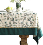patdrea Designer Green Square Table Cloth,Vintage Floral Linen Durable Breathable French Tablecloth,Dacorative Table Cover for Kitchen Dining,Christmas,Thanksgiving,Tea Party,67"x67"-Noah