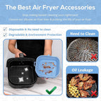 Silicone Air Fryer Liners Square - Reusable Airfryer Silicone Basket - Easy to Clean Air Fryers Silicone Pot for 5.8 to 8 Qt Air Fryer Baking Tray Oven Accessories, 8.5 Inch Large