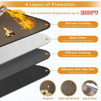 Anze Under Grill Mat for Outdoor Grill, 24x42 Inch Anti-Slip BBQ Floor Mats, Easy to Clean Reusable Fireproof Grill Pad, Oil-Proof Waterproof Protector for Indoor Fireplace Pit Mat Brown