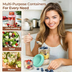 ComSaf Overnight Oats Containers with Lids (16oz+4oz, 4Pcs), Dual-Laryer Chia Pudding Jars with Dry and Wet Separation, Yogurt Parfait Cups for Oatmeal Cereal Nut Fruit, Meal Prep Glass Jars for Salad