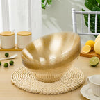 BESTVIP 54oz Clear with Gold Glitter Serving Bowls for Party - 12 Pack Angled Disposable Serving Bowls for Chips, Snacks, Fruit, Salad - Decorative Catering Bowls for Daily Use,Halloween, Christmas