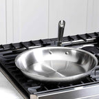 All-Clad D3 12" Stainless Steel Frying pan W/Lid, 3-Ply Stainless Steel Pan, Induction, Oven Broiler Safe 600F Skillet, Professional Cookware, Silver