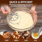 Maxjoy Danish Dough Whisk Stainless Steel Hook Dutch Style Bread Mixer for Sourdough Making Tool