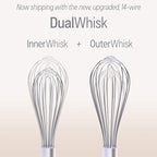 Whisk Wiper - Wipe a Whisk Easily - Multipurpose Kitchen Tool, Made In USA - Includes 11" Stainless-Steel Whisk - Cool Baking Gadget, A Great Gift For Men and Women (Color: Red)
