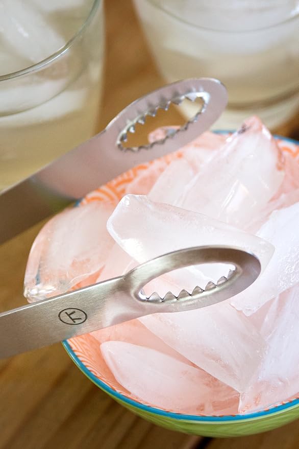 Outset Stainless Steel Ice Tongs, 8-Inch Length, Model: