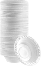 PLASTICPRO 5 ounce Round Plastic Dessert Bowls Microwaveable, Disposable, White, Dinnerware 800 Count