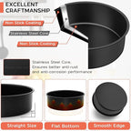 Onader 6 Inch Small Cake Pans Sets of 3 for Baking, Round Smash Cake Baking Pans for Birthday Wedding, Stainless Steel Core with Nonstick Coating