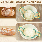 2 Pack 10-Inch Oval Banneton Proofing Basket Set, Sourdough Making Kit, Brotform for Artisan Bread, Includes Danish Dough Whisk, Scoring Lame, Scrapers, Sling & Cleaning Brush