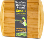 GREENER CHEF 12 Inch Small Bamboo Cutting Board with Lifetime Replacements - Small Wooden Chopping Board for Kitchen, Meat, Vegetables, Cheese, Bread, Charcuterie, and Everyday Food Prep