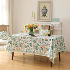patdrea Designer French Green Small Square Table Cloth,Vintage Italian Floral Country Linen Tablecloth,Wrinkle Free Decor Cover for Kitchen,Dining,Christmas,Party,Thanksgiving,55"x55"-Tree Life