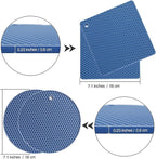 Joyhalo Trivets for Hot Dishes - Hot Pads for Kitchen, Silicone Pot Holders for Hot Pots and Pans, Silicone Mats for Kitchen Countertops, Table, Flexible Easy to Wash and Dry, Blue