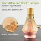 Matcha Whisk Set Matcha Kit: Ceramic Matcha Bowl, Matcha Whisk Holder, Bamboo Whisk(Chasen), Bamboo Scoop, 4Pcs Matcha Tea Set for Matcha Lover, Family Christmas Birthday Gift (Pink)
