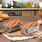 LIANYU Mini Loaf Pan for Baking Bread, 8 Pack 6.3 x 3.5 Inch Stainless Steel Small Bread Loaf Pan for Homemade Meatloaf, Tin Loaf Baking Pan Perfect for Banana Sourdough Sandwich, Dishwasher Safe