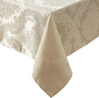 Newbridge Barcelona Luxury Damask Fabric Tablecloth, 70” Extra Wide x 108” Rectangle, Golden Beige, 100% Polyester, No Iron, Soil Resistant Dining Room, Party and Banquet Table Cover