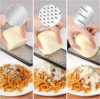 LHS Lemon Zester Grater Set of 3 - Cheese Grater Kitchen Tool for Parmesan Cheese, Ginger, Nutmeg, Chocolate, Vegetables, Stainless Steel Cheese Shredder（Fine & Ribbon & Coarse Blades）