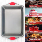 Boxiki Kitchen Non-stick 9x13 Rectangular Cake Pan - Durable Baking Pan for Oven Delights & Sheet Cakes - Non-Toxic, PTFE & PFOA Free