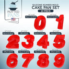 Cake Mold Numbers 10 Pieces - Large 10 Inch Cake Pans Set - 0 to 9 Big Number Cake Pan Shape Moulds for Baking