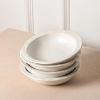 Stone Lain Oasis 12-Piece Dinnerware Set Stoneware, Dishwasher and Microwave Safe Plates and Bowls Set, Dish Set for 4, White