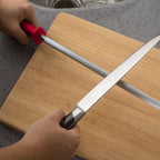 Professional Carbon Steel Red Knife Sharpening Steel, Red 12 Inch