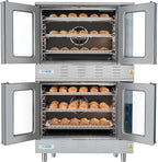 KoolMore 38 in. Full Size Double Commercial Liquid Propane Convection Oven 108,000 BTU With Stacking Kit in Stainless-Steel (KM-DCCO54-LP)