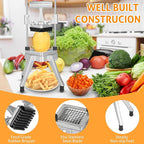 WICHEMI Commercial Chopper Vegetable Cutter Fruit Dicer Commercial Onion Chopper Professional Food Dicer Heavy Duty Stainless Steel Cutter for French Fry Tomato Potato Peppers Mushrooms (3/8")
