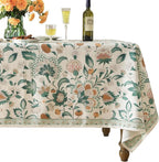 patdrea Designer Green Long Rectangle Table Cloth,Vintage Italian Floral Country Linen Breathable Tablecloth,Decor Cover for Kitchen Dining,Christmas,Tea Party,Thanksgiving,63"x102"-Tree Life