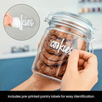Talented Kitchen Airtight Mason Canning Jars - Multiuse Food Storage Containers with Lids for Canning Supplies & Homemade Food Storage - Clamp-Lid Glass Containers - 25 oz, Pack of 6