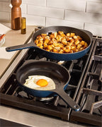 Caraway Cast Iron Skillet - 8” Enameled Cast Iron Pan With 3 Layer Enamel Coating - No Seasoning Required - Compatible With All Stovetops - Free From Forever Chemicals - Gray