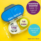 b.box Snack Box Reusable Snack Containers with Lids 2 compartments, Bento Box for kids and toddlers, Leakproof Lunch Box, BPA free and Dishwasher Safe Snack Container (Indigo Rose, 1 3/4 Cup)