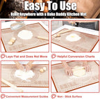 Silicone Pastry Mat 34''By 26'' Nonstick Baking Mats Extra Large Counter Mat for Dough Rolling, Pastry, Pie Crust, Fondant, Cookies, Bread, Pasta, Pizza Mat